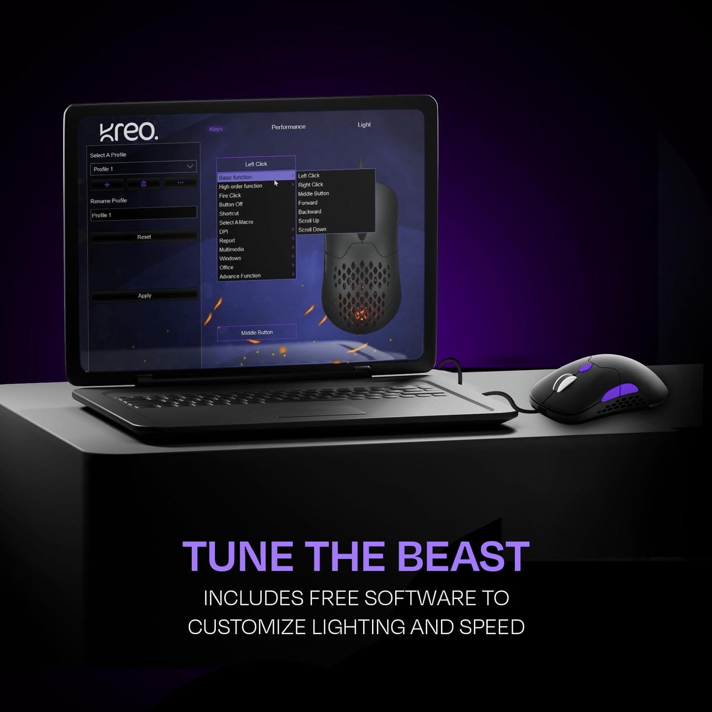 Kreo Chimera RGB Wireless Gaming Mouse with Hot-swappable Switches & 7 Programmable Buttons | Swappable Shells & Switches Included | Adjustable DPI Upto 10000 (Wireless, Black Onyx)