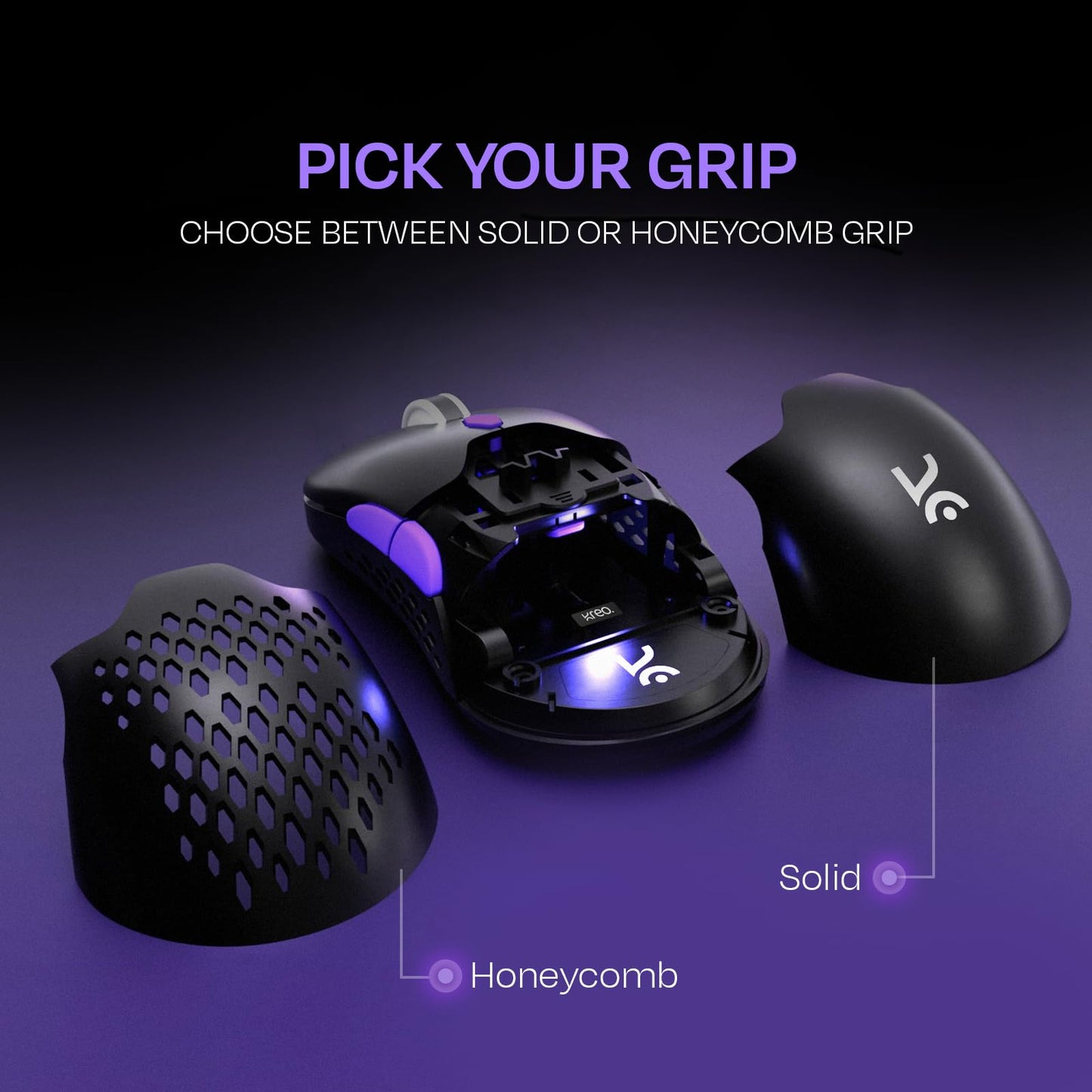 Kreo Chimera RGB Wireless Gaming Mouse with Hot-swappable Switches & 7 Programmable Buttons | Swappable Shells & Switches Included | Adjustable DPI Upto 10000 (Wireless, Black Onyx)