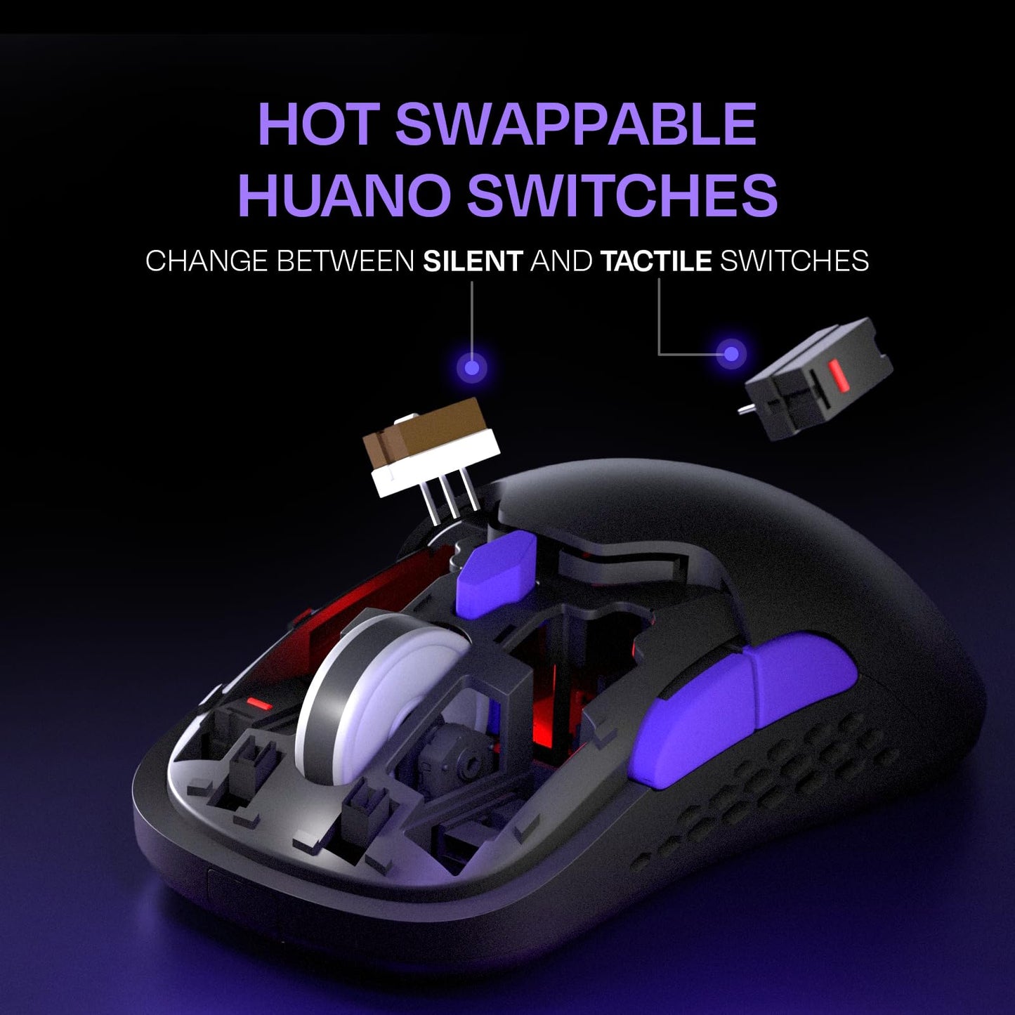Kreo Chimera RGB Wireless Gaming Mouse with Hot-swappable Switches & 7 Programmable Buttons | Swappable Shells & Switches Included | Adjustable DPI Upto 10000 (Wireless, Black Onyx)
